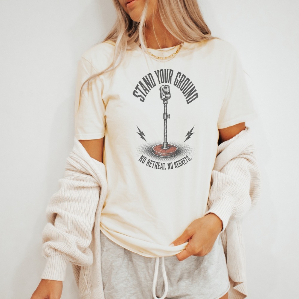 Stand Your Ground Retro Microphone Graphic Tee Vintage Style